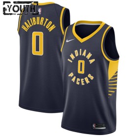 Dres Indiana Pacers Tyrese Haliburton 0 Nike 2022-23 Icon Edition Navy Swingman - Dječji